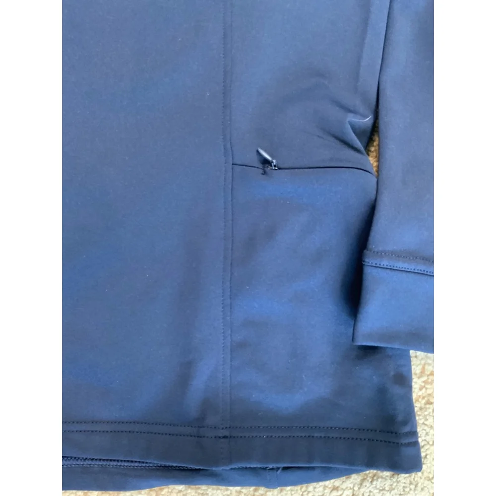 Levelwear Mens Athletic Pullover Large Navy Blue 1/4 Zip Stand Up Collar Outdoor